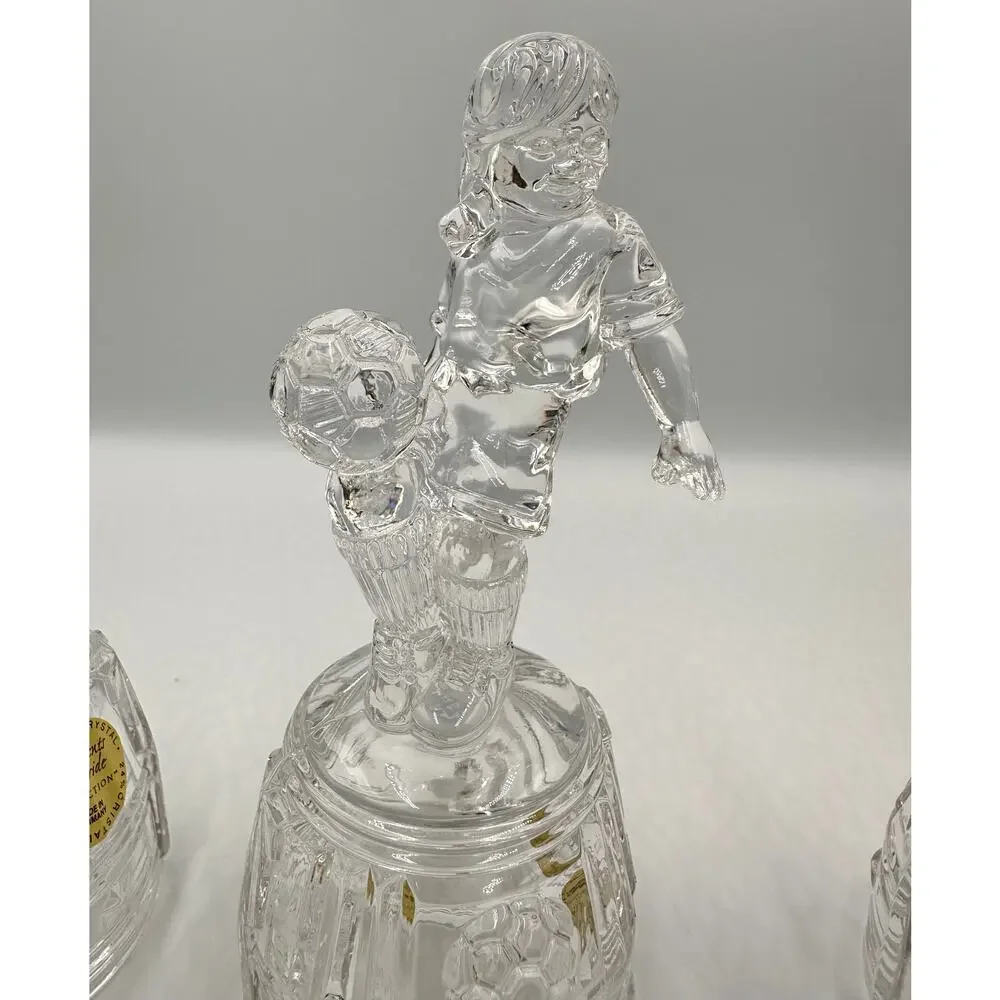 Princess House Crystal Figurines Moment of Pride Soccer Players 3pc Set